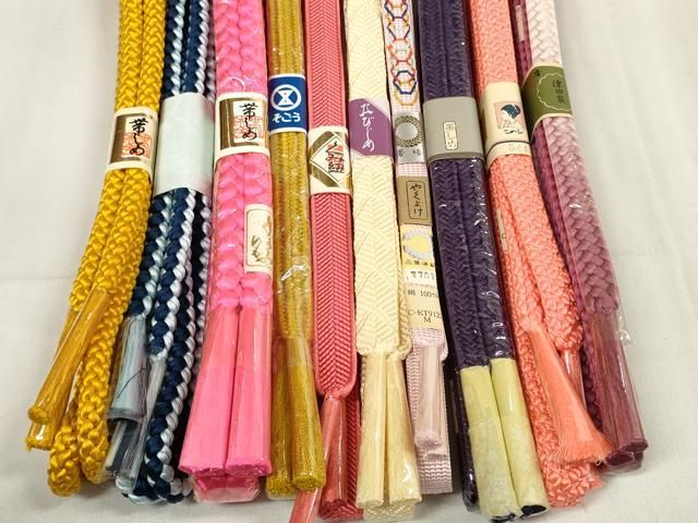 平和屋着物●和装小物　帯締め10本セット　手組紐　組紐　やくよけ　そごう百貨店扱い　全て正絹　逸品　未使用　DABA7008zzz 平和屋着物○和装小物 帯締め10本セット 手組紐 組紐 やくよけ そごう