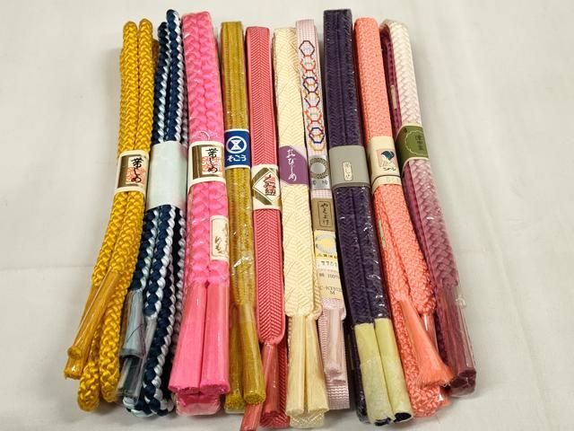平和屋着物●和装小物 帯締め10本セット 手組紐 組紐 やくよけ 扱い 全て正絹 ♥ zzz