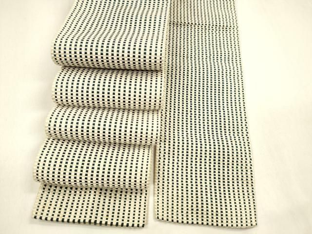 平和屋着物●男性 本場筑前博多織 角帯 格子 正絹 cm