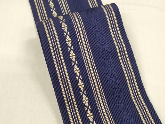  平和屋着物 男性 本場筑前博多織 両面 角帯 献上 格子 正絹 cm 角帯 帯