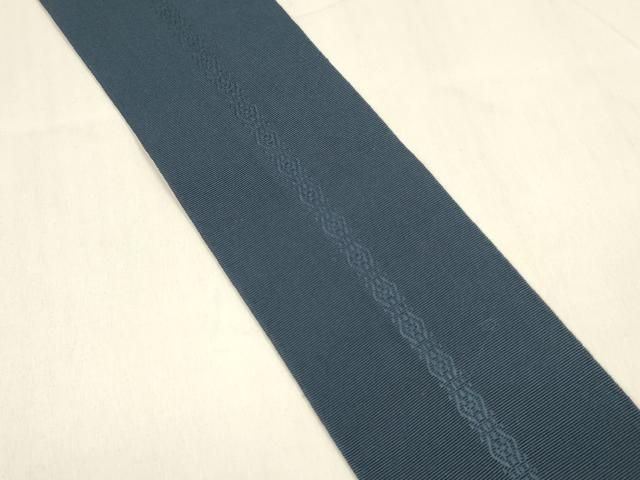 平和屋着物 男性 本場筑前博多織 角帯 献上 青藍色 正絹 cm
