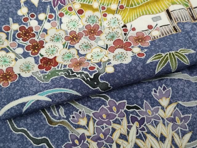 平和屋着物●訪問着　作家物　御所解花文　金彩　正絹　逸品　CABA8296ut 平和屋着物○訪問着 作家物 御所解花文 金彩 正絹 逸品 CABA8296ut