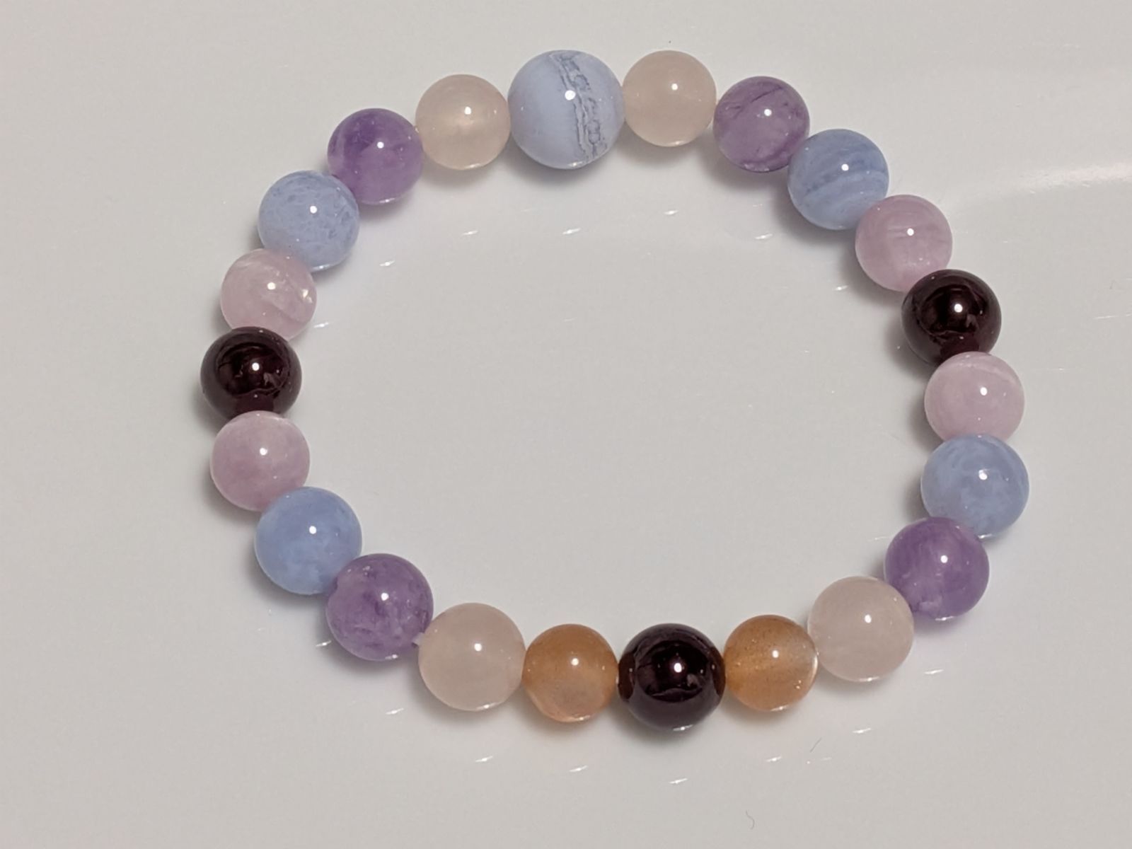 パワーストーン ブレスレット 天然石 ローズクォーツ他 15 cm No.309