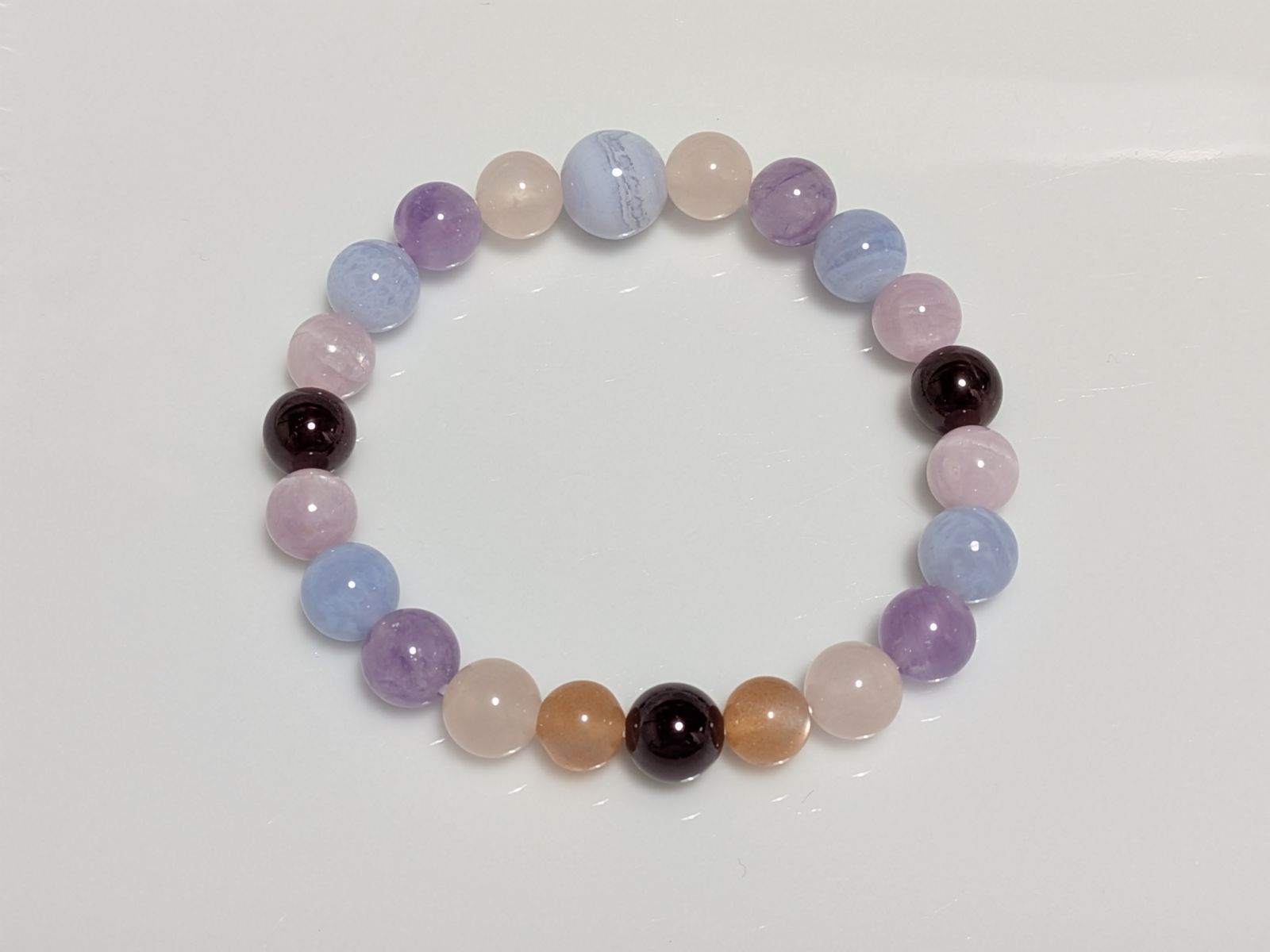 パワーストーン ブレスレット 天然石 ローズクォーツ他 15 cm No.309