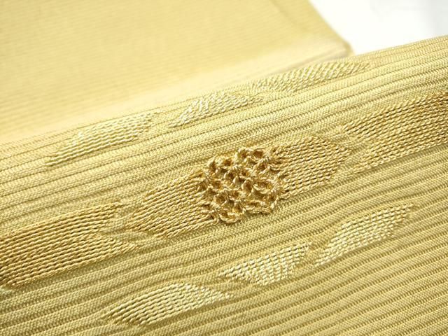 絹 袋帯☆【ひなや工房 くむ・あむ・おる】伊豆蔵明彦 唐組 金糸×紫 お太鼓柄 平和屋着物○ひなや工房 くむ・あむ・おる 伊豆蔵明彦 太鼓柄袋帯 総