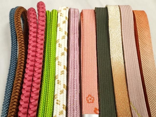 平和屋着物●和装小物 帯締め10本セット 礼装用 手組紐 高麗組 堅牢染 金糸 全て正絹 ♥ zzz