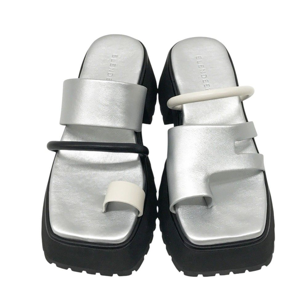 エレンディーク アシンメトリートングサンダル シルバー系 37 レディース
