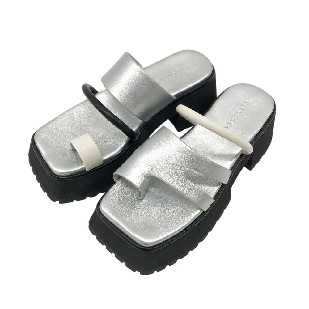 エレンディーク アシンメトリートングサンダル シルバー系 37 レディース