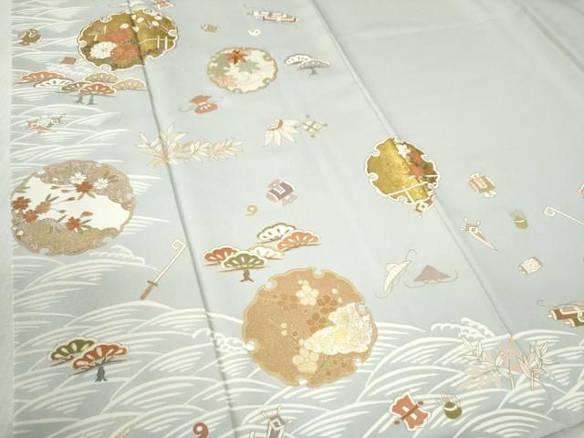 平和屋着物●創業460年・千總　色留袖　浜松雪輪宝尽くし花文　金彩　正絹　逸品　CABA6232yc 平和屋着物○創業460年・千總 色留袖 浜松雪輪宝尽くし花文 金彩 正絹