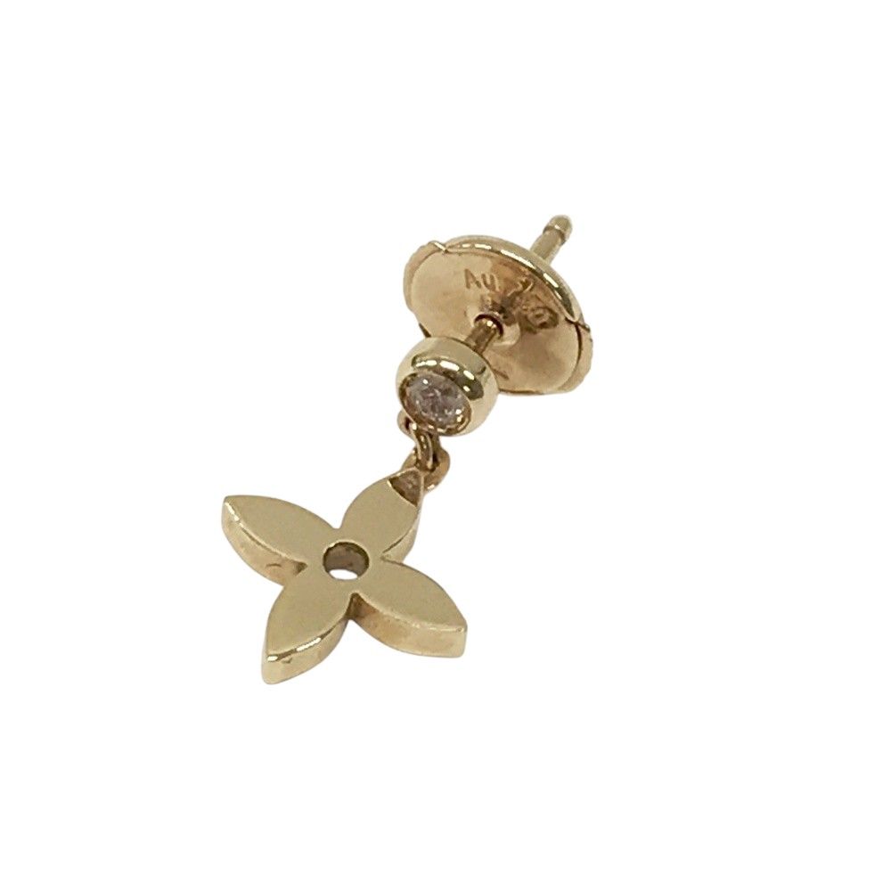 LOUIS VUITTON ルイ ヴィトン Q 96169 ピアス片方 AU 750 K 18 PG 18金 ダイヤ モノグラムイディール ピンク系 1.2 g