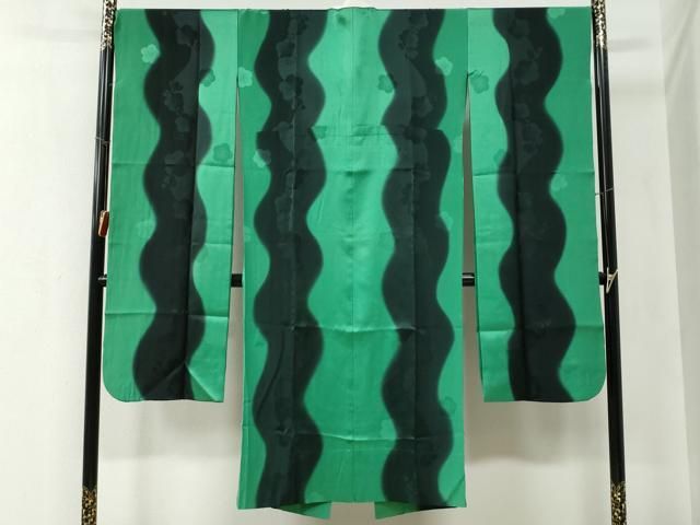 平和屋着物●振袖用長襦袢 無双仕立て よろけ縞 梅地紋 暈し染め 正絹 yc