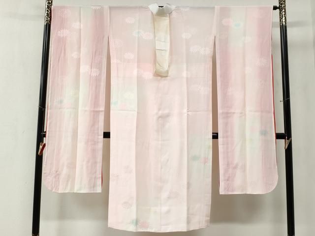 平和屋着物●振袖用長襦袢 無双仕立て 雲取り吉祥菊地紋 暈し染め 正絹 yc