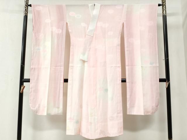 平和屋着物●振袖用長襦袢 無双仕立て 雲取り吉祥菊地紋 暈し染め 正絹 yc