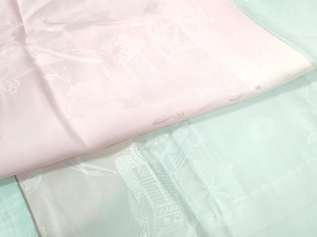 御所車枝花地紋 暈し染め