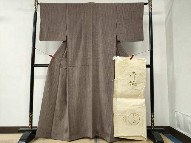 平和屋着物●銀座きしや　小紋　縞　たとう紙付き　正絹　逸品　CABA6251yc 平和屋着物○銀座きしや 小紋 縞 たとう紙付き 正絹 逸品 CABA6251yc