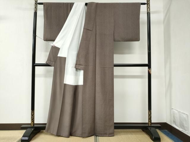 平和屋着物 銀座きしや 小紋 縞 たとう紙付き 正絹 yc