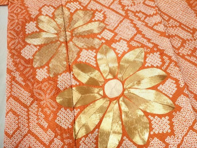 平和屋着物○豪華振袖 総絞り 駒刺繍 熨斗吉祥舞花文 正絹 逸品