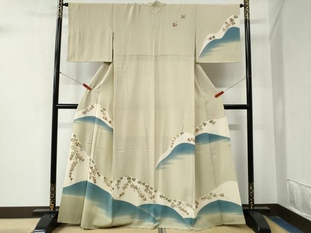 平和屋着物●本加賀友禅作家　能川光陽　訪問着　南天文　暈し染め　正絹　逸品　CABA6255yc 平和屋着物○本加賀友禅作家 能川光陽 訪問着 南天文 暈し染め 正絹