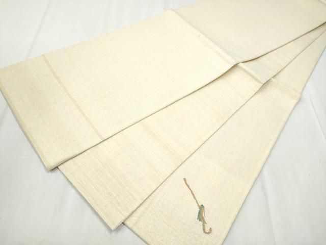 平和屋着物●西陣　川島織物　太鼓柄袋帯　すくい織　鹿　フクロウ草花文　証紙付き　正絹　逸品　CABB0681hy 平和屋着物○西陣 川島織物 太鼓柄袋帯 すくい織 鹿 フクロウ草花文