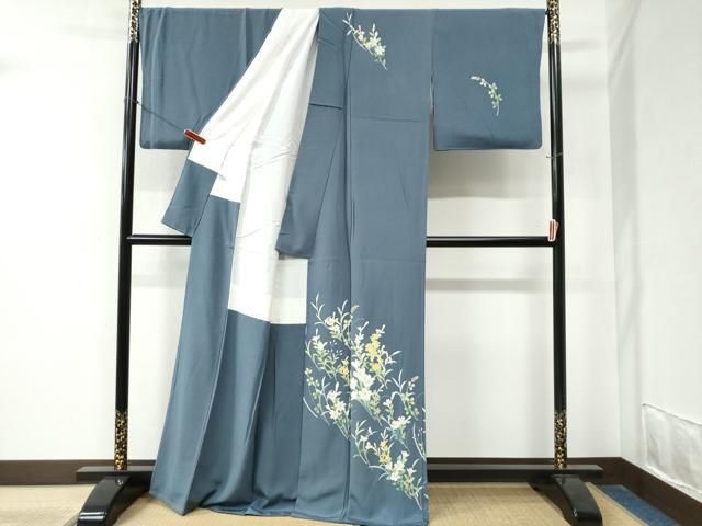 平和屋着物●本加賀友禅作家　南克治　訪問着　枝花文　正絹　逸品　CABA6265yc 平和屋着物○本加賀友禅作家 南克治 訪問着 枝花文 正絹 逸品