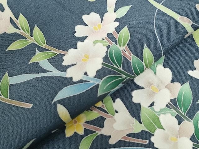 平和屋着物○本加賀友禅作家 南克治 訪問着 枝花文 正絹 逸品