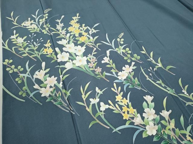 平和屋着物○本加賀友禅作家 南克治 訪問着 枝花文 正絹 逸品