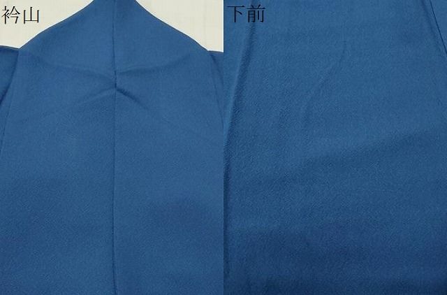 平和屋着物○上質な色無地 深縹色 鬼しぼ縮緬 正絹 逸品 CABA9636gh