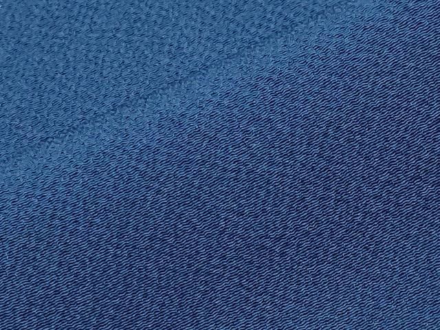 平和屋着物○上質な色無地 深縹色 鬼しぼ縮緬 正絹 逸品 CABA9636gh
