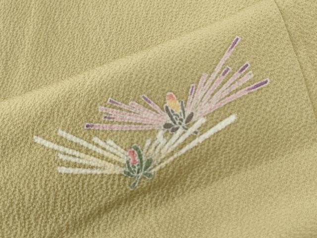 平和屋着物○上質な小紋 友禅 舞桜松葉文 正絹 逸品 CABA6266yc - メルカリ