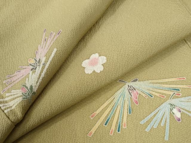 平和屋着物○上質な小紋 友禅 舞桜松葉文 正絹 逸品 CABA6266yc - メルカリ