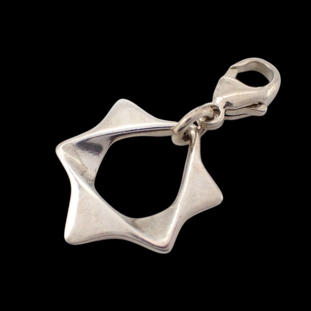 ジョージジェンセン チャーム 六芒星 スター キーリング 925 初期 4284