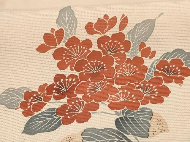 平和屋着物＊夏物　訪問着　絽　草花文　反端付き　正絹　逸品　AABE1297jd 平和屋着物＊夏物 訪問着 絽 草花文 反端付き 正絹 逸品 AABE1297jd