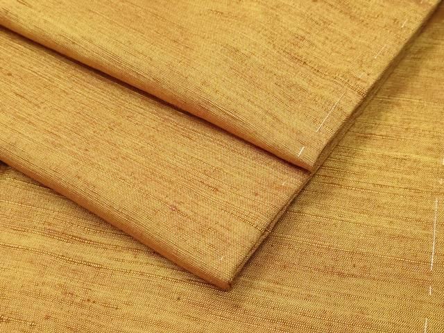平和屋着物●上質な紬 霞文 山吹色 正絹 ♥ gh