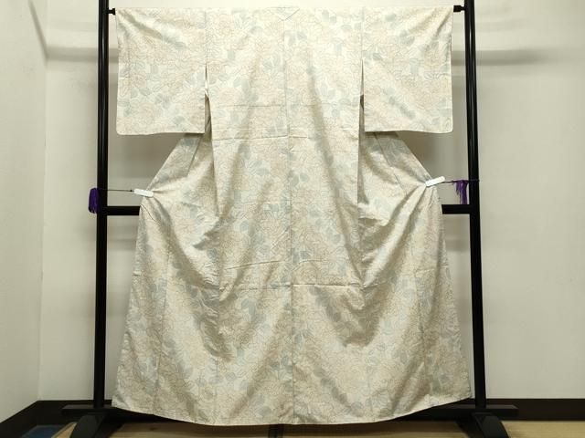 平和屋着物 上質な紬 薔薇 正絹 gh