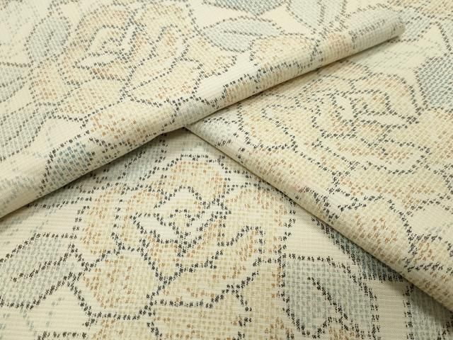 平和屋着物 上質な紬 薔薇 正絹 gh