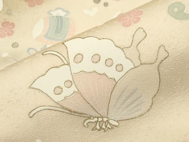 平和屋着物●訪問着　宝尽くし舞蝶文　蛍暈し　金彩　正絹　逸品　CABA9640gh 平和屋着物○訪問着 宝尽くし舞蝶文 蛍暈し 金彩 正絹 逸品 CABA9640gh