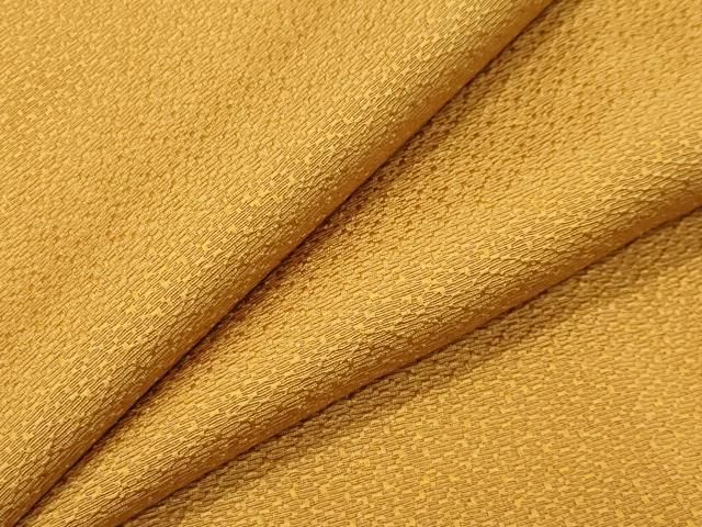 平和屋着物●上質な色無地 吉祥地紋 柑子色 正絹 gh