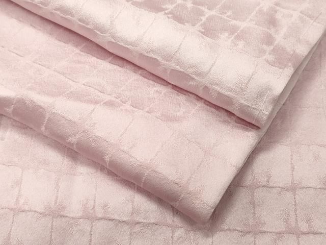 平和屋着物 上質な色無地 市松地紋 薄桜色 正絹 gh