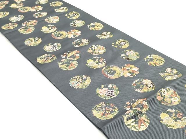 平和屋着物○西陣の老舗 1782年創業 山下織物 六通柄袋帯 唐織 豊公観