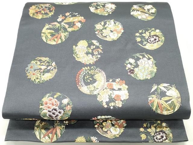 平和屋着物○西陣の老舗 1782年創業 山下織物 六通柄袋帯 唐織 豊公観