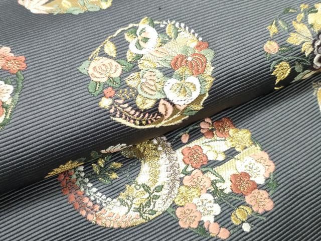 平和屋着物○西陣の老舗 1782年創業 山下織物 六通柄袋帯 唐織 豊公観