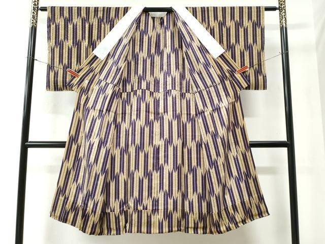 平和屋着物○長襦袢 無双仕立て 矢羽文様 正絹 逸品 未使用 CABA6284yc