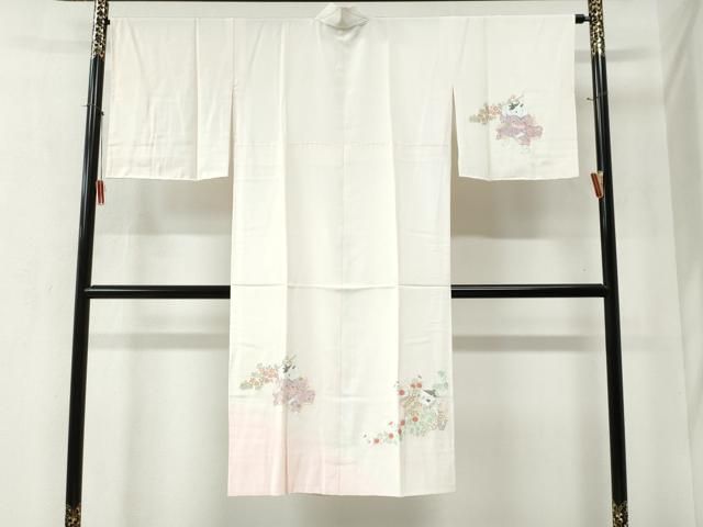 平和屋着物 長襦袢 童子花文 暈し染め 金彩 半衿刺繍 正絹 yc