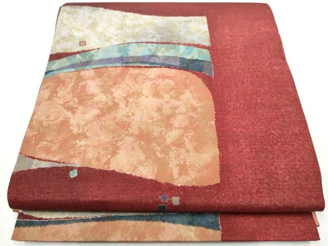 平和屋着物●両面　全通柄袋帯　本場染大島紬地　墨流し紗線文　金通し地　正絹　逸品　CABB0714hy 平和屋着物○両面 全通柄袋帯 本場染大島紬地 墨流し紗線文 金通し地