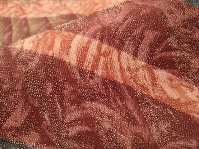 平和屋着物●両面　全通柄袋帯　本場染大島紬地　墨流し紗線文　金通し地　正絹　逸品　CABB0714hy 平和屋着物○両面 全通柄袋帯 本場染大島紬地 墨流し紗線文 金通し地