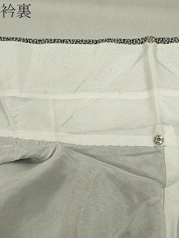 平和屋着物○江戸小紋 作家物 舞花文 黒地 反端付き 正絹 逸品 未使用