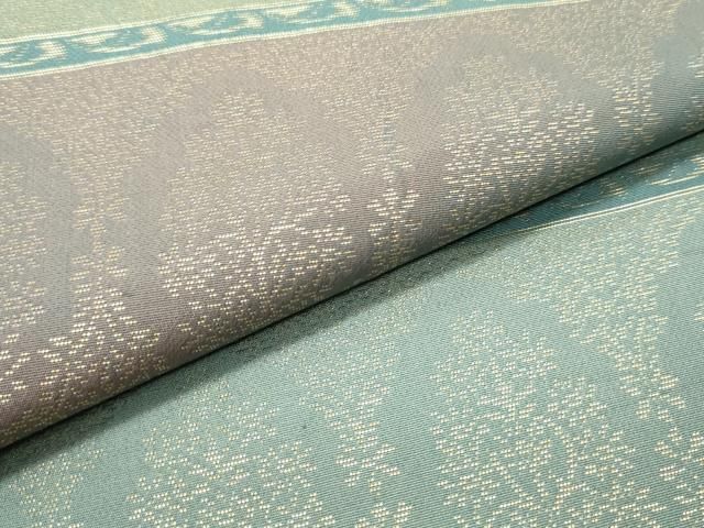 平和屋着物○織物一筋名門 織悦 両面 全通柄 本袋帯 草花間道 金糸