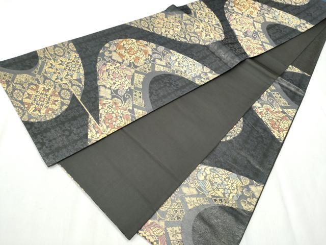 平和屋着物○日本画家 霜鳥忍の世界 彩天目織 六通柄袋帯 唐織 鳳凰花