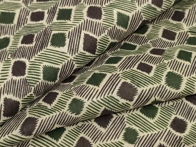 平和屋着物＊夏物 本場小千谷ちぢみ 幾何学文様 麻 逸品 AABE1314jd