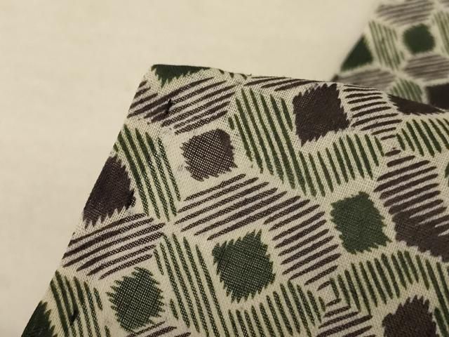 平和屋着物＊夏物 本場小千谷ちぢみ 幾何学文様 麻 逸品 AABE1314jd